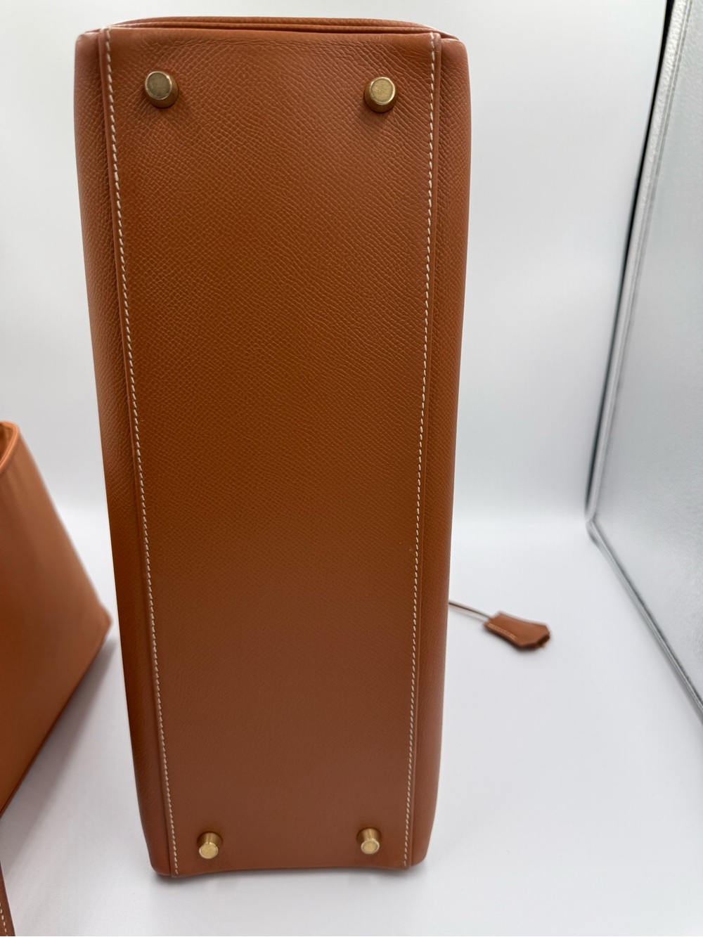 Hermes Kelly 35 Togo Gold Leather Top-Handle Satchel with Gold Hardware - Picture 6 of 16